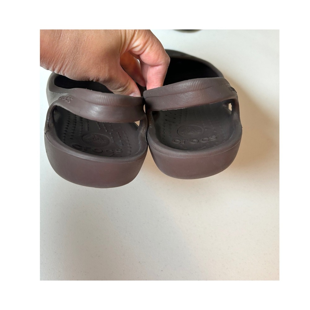 Crocs Kadee Flats Women's 9 Brown Slingback Cutout Comfort Shoes Ballet Slip on - Picture 3 of 8